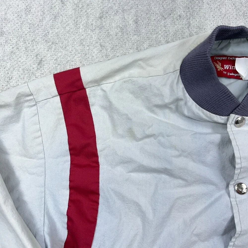 Vintage Winston Cup Jacket Men Large Gray Bomber USA 80s 90s Nascar Racing Worn - Picture 4 of 15